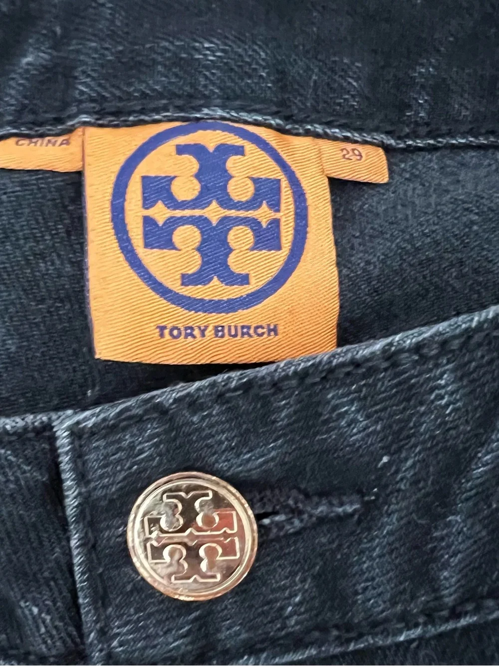 TORY BURCH Vintage Super Skinny Pin-Tuck Dark Wash Jean
